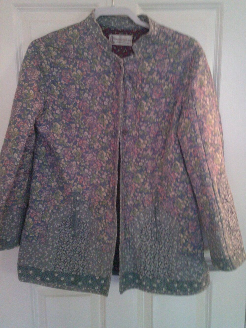 Vintage Virginia Kinney Nantucket made jacket, floral print with pockets